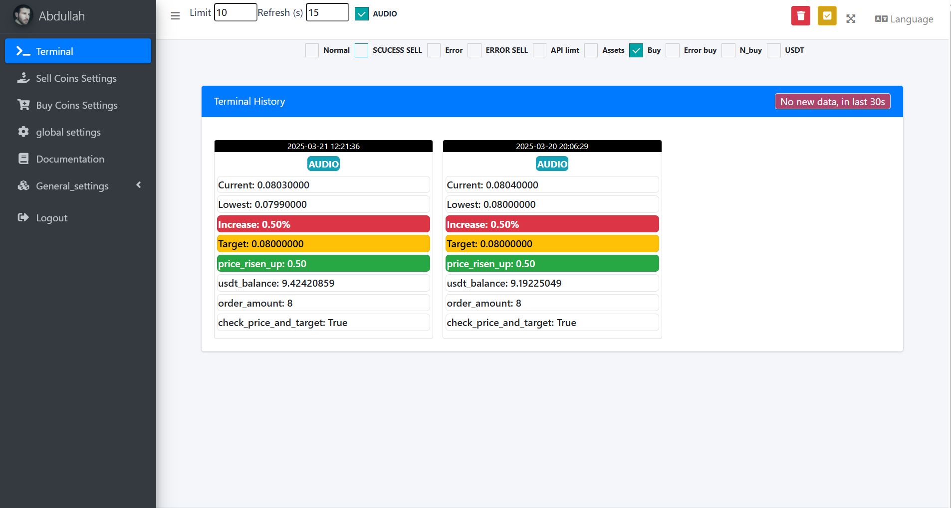 Bot Dashboard